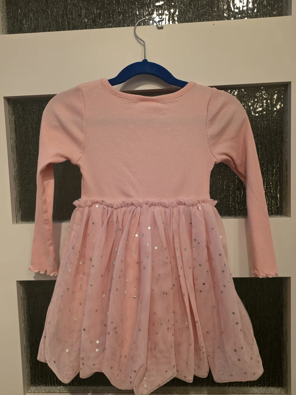 GAP Pink Long-Sleeve Sequin Tulle Dress